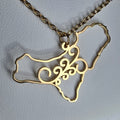 Collar El Hierro argolla canaria símbolo 8 espirales gold-tone pendant necklace with intricate spiral design