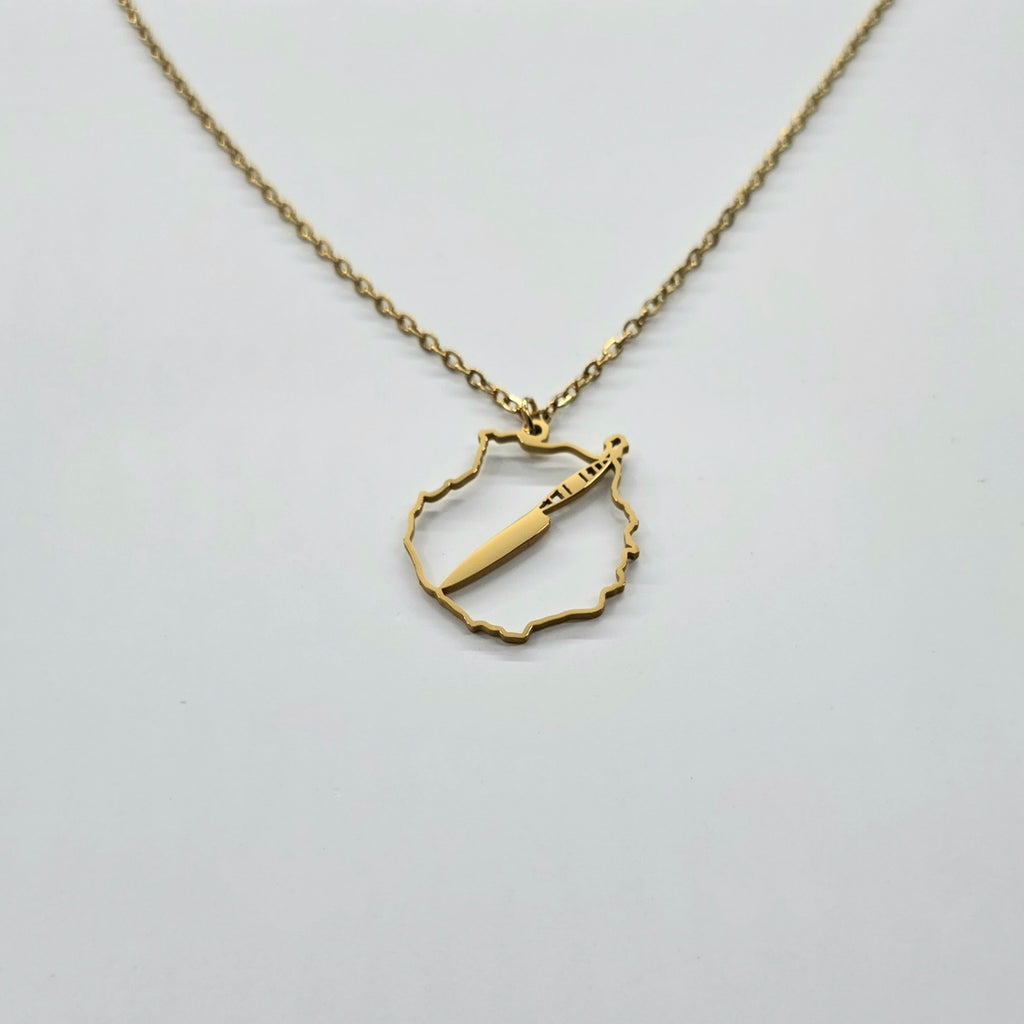 Collar Gran Canaria con Cuchillo Canario Dorado