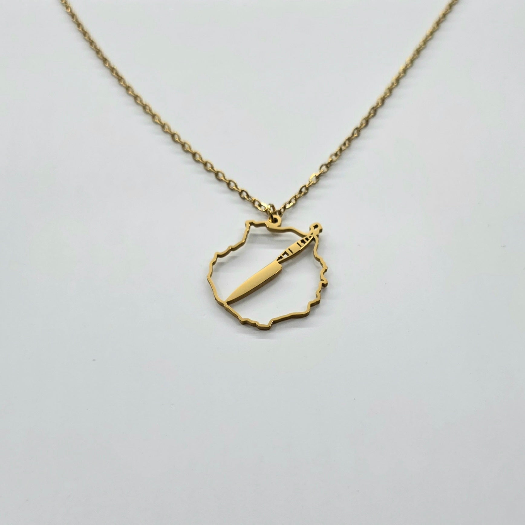 Collar Gran Canaria con Cuchillo Canario Dorado