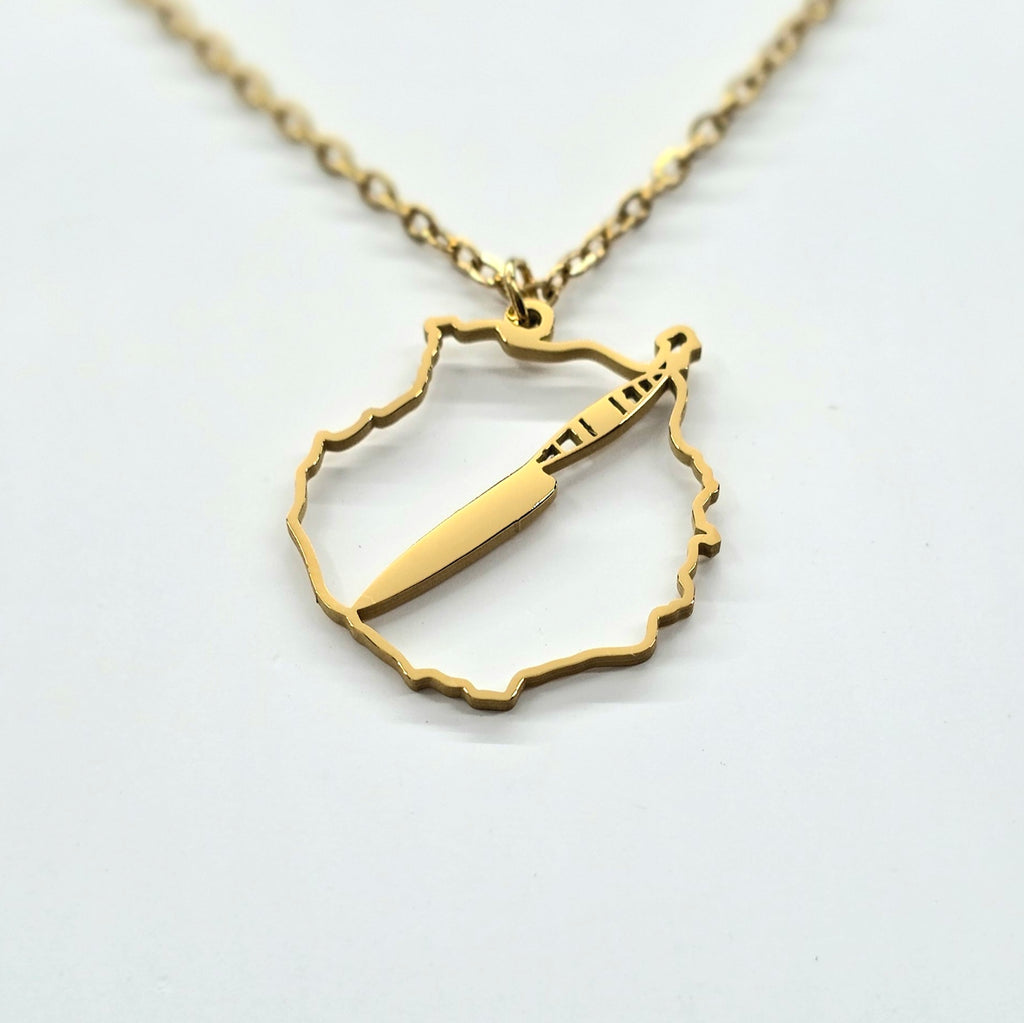 Collar Gran Canaria con Cuchillo Canario Dorado — cerca