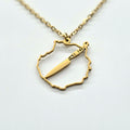 Collar Gran Canaria con Cuchillo Canario Dorado — cerca