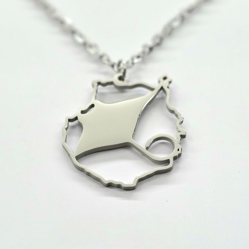 Collar Gran Canaria con Mantarraya Plateado — cerca