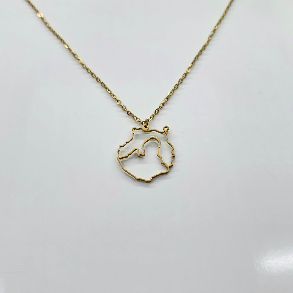 Collar Gran Canaria con Roque Nublo Calado Dorado