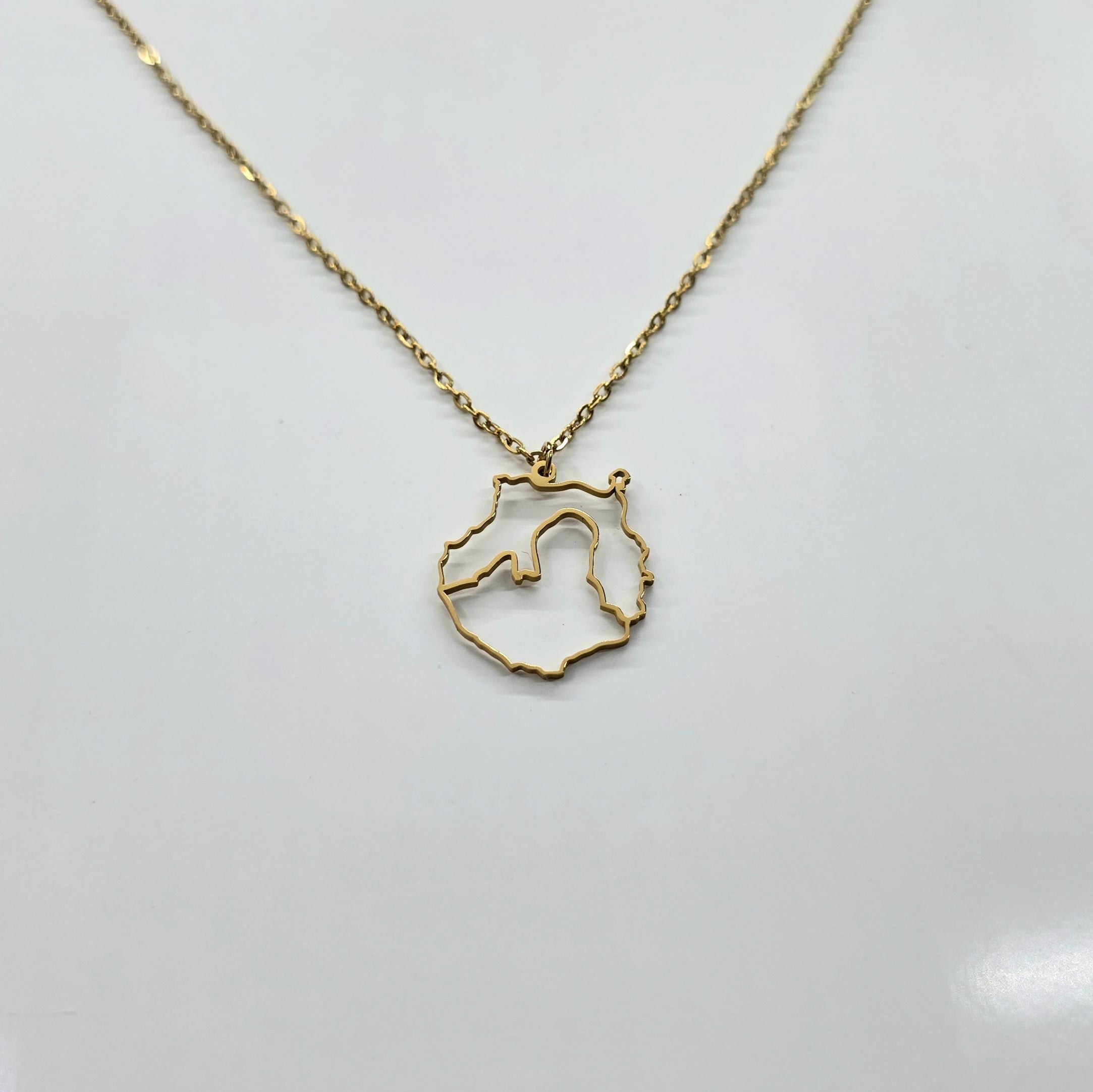 Collar Gran Canaria con Roque Nublo Calado Dorado