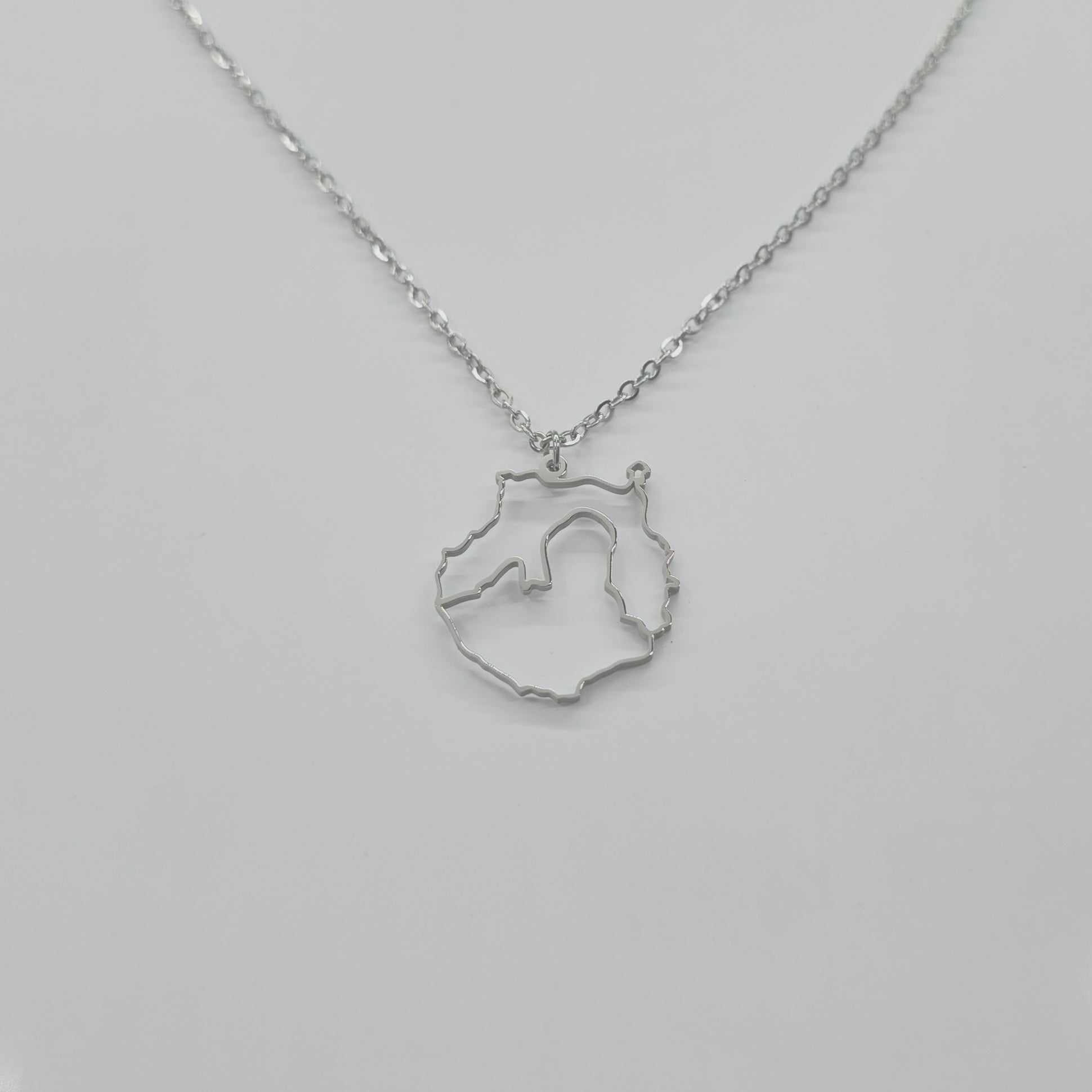 Collar Gran Canaria con Roque Nublo Calado Plateado