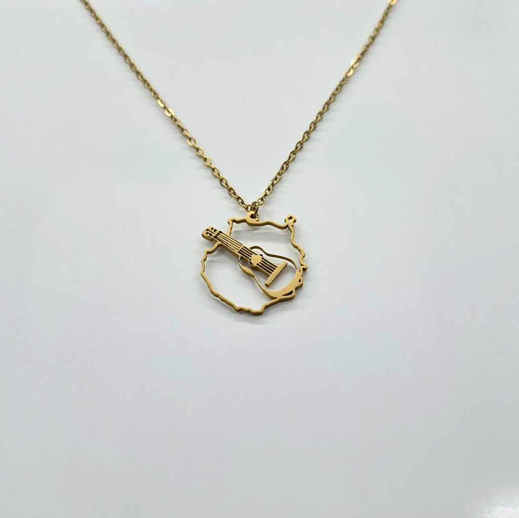 Collar Gran Canaria con Timple Canario Calado Dorado