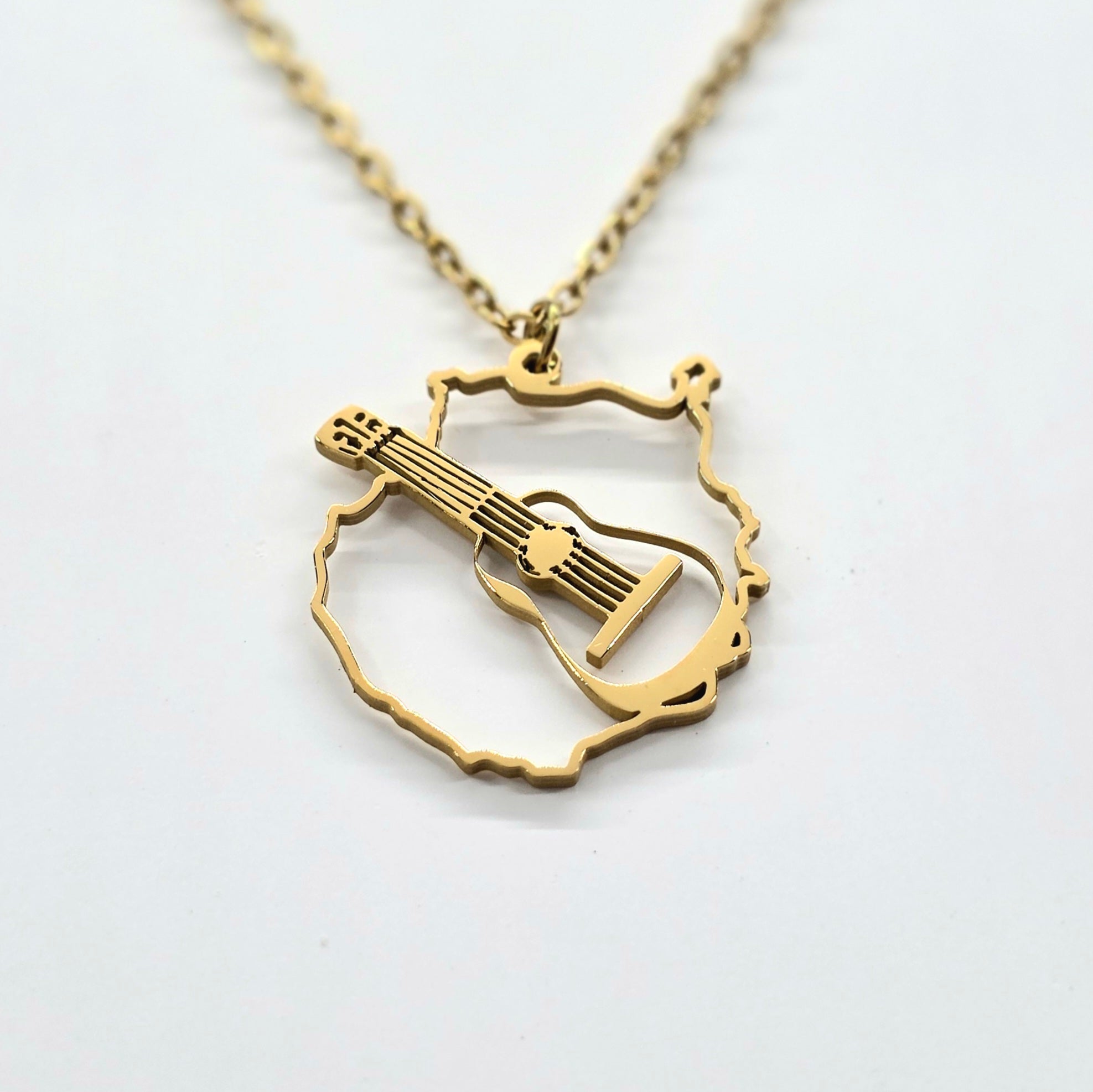 Collar Gran Canaria con Timple Canario Calado Dorado — cerca