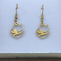Pendientes Gran Canaria con strelitzia en dorado