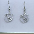 Pendientes Gran Canaria con timple canario calado en plateado