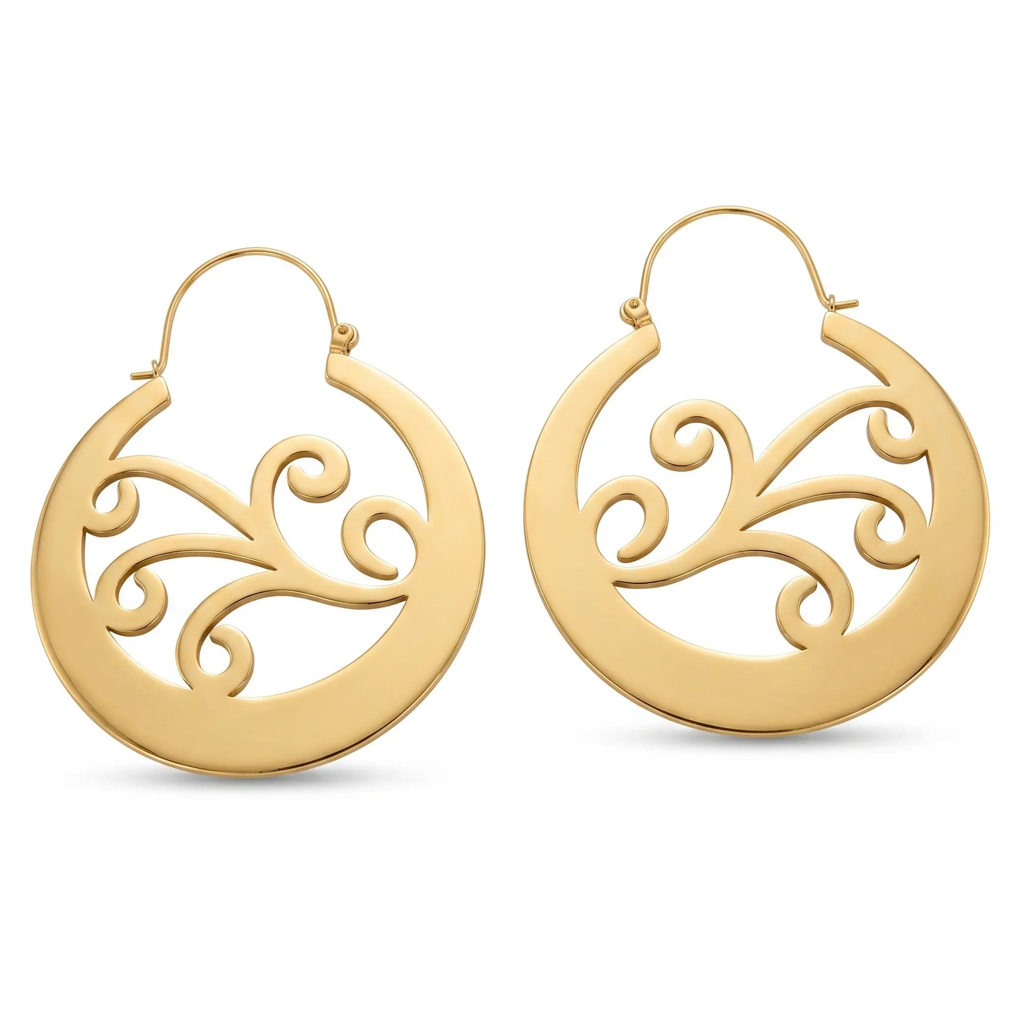 Argollas Canarias 5 Espirales Talla XXL doradas acero inoxidable