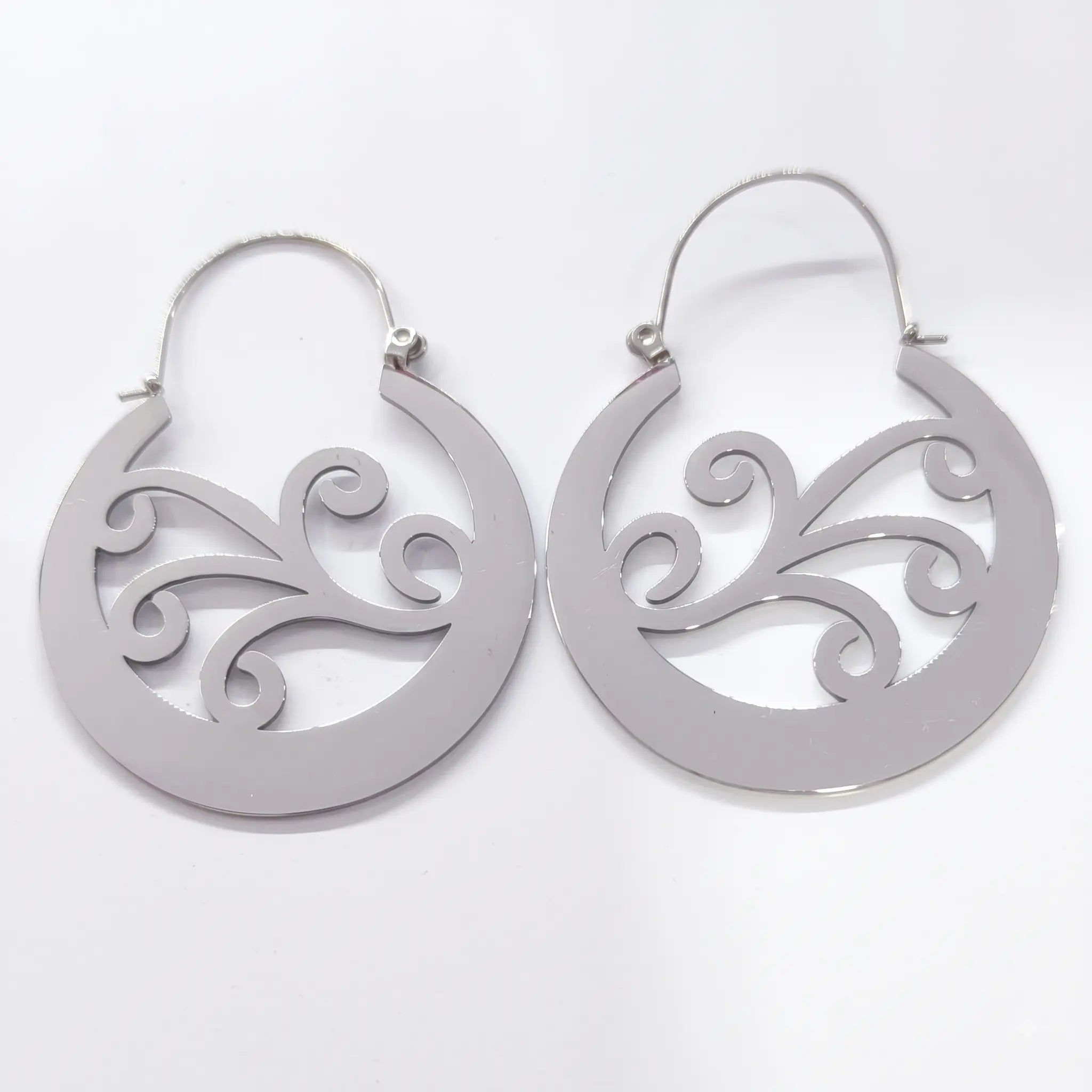 Argollas Canarias 5 Espirales Talla XL plateadas acero inoxidable