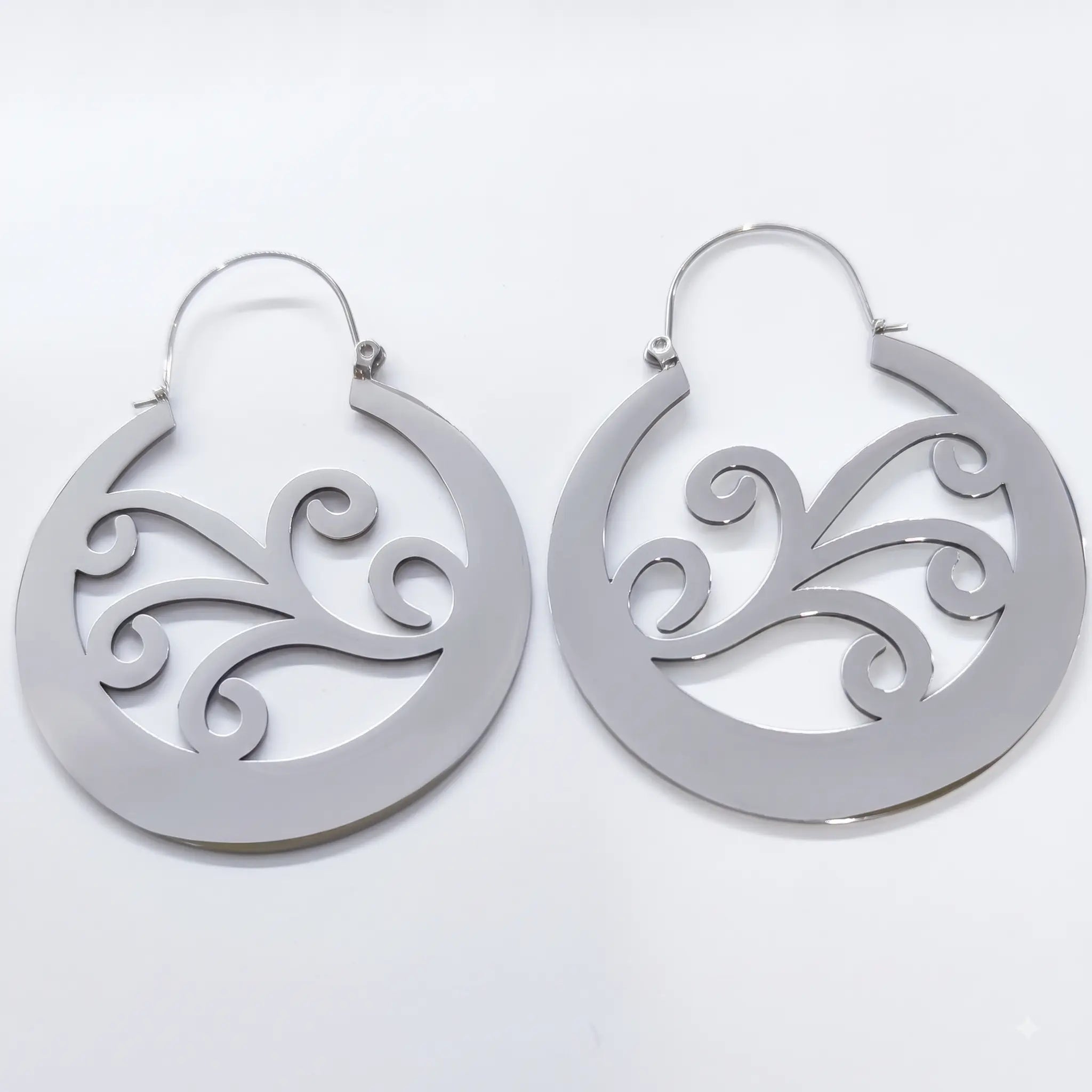 Argollas Canarias 5 Espirales Talla XXL plateadas acero inoxidable