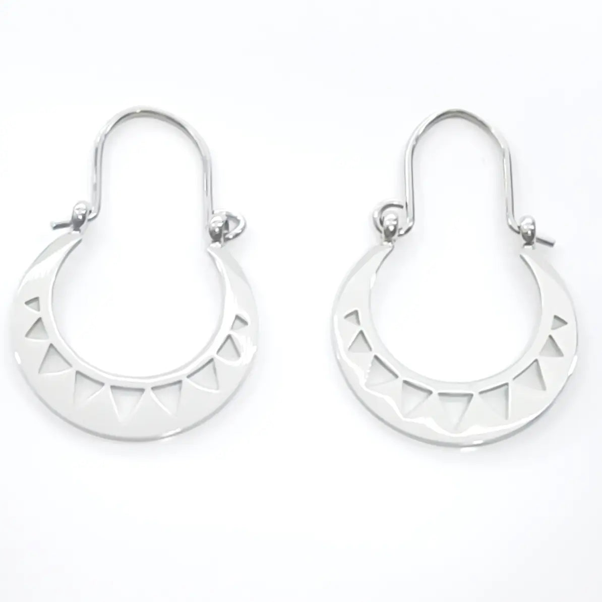 Argollas Canarias Banderines plateadas acero inoxidable