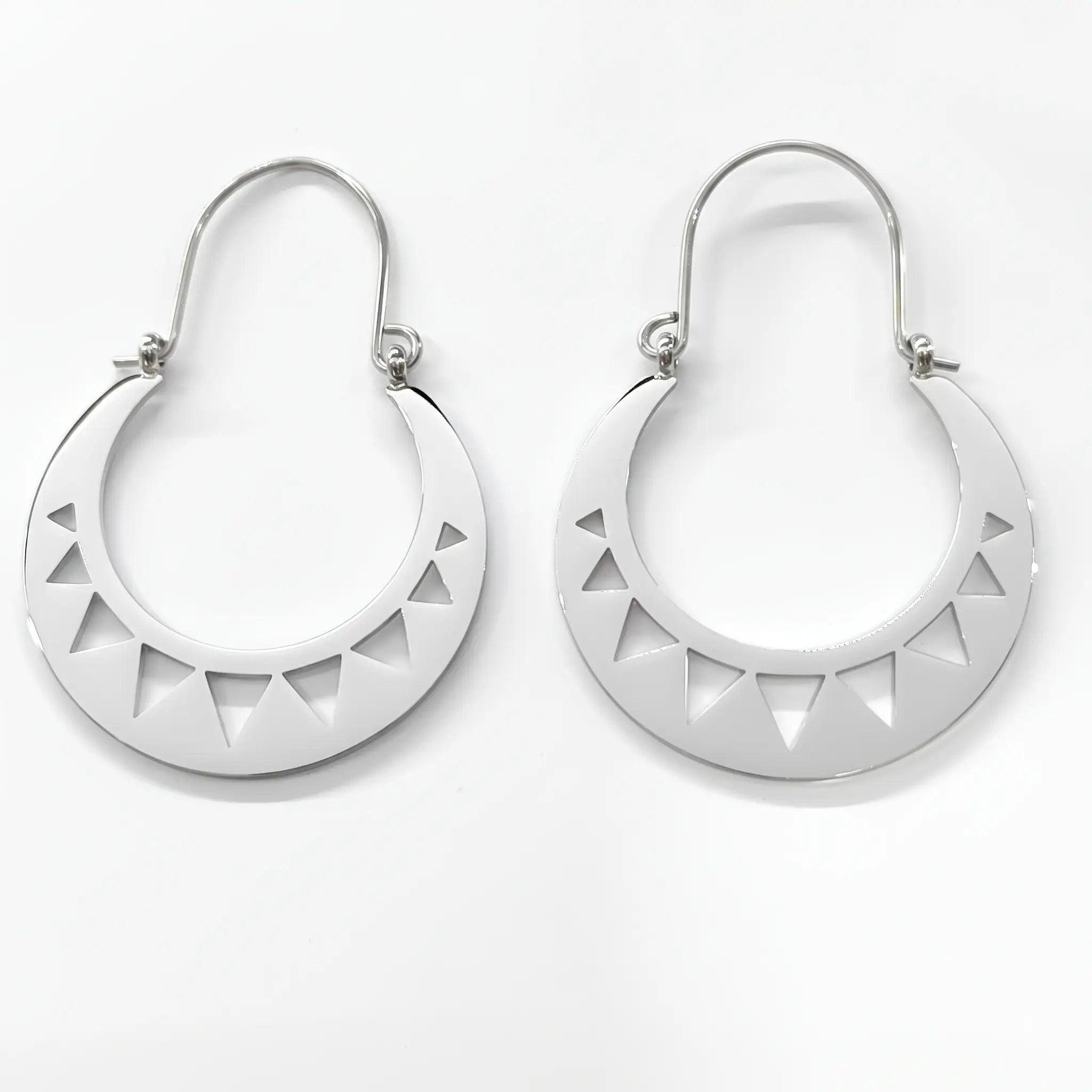 Argollas Canarias Banderines Talla L plateadas acero inoxidable