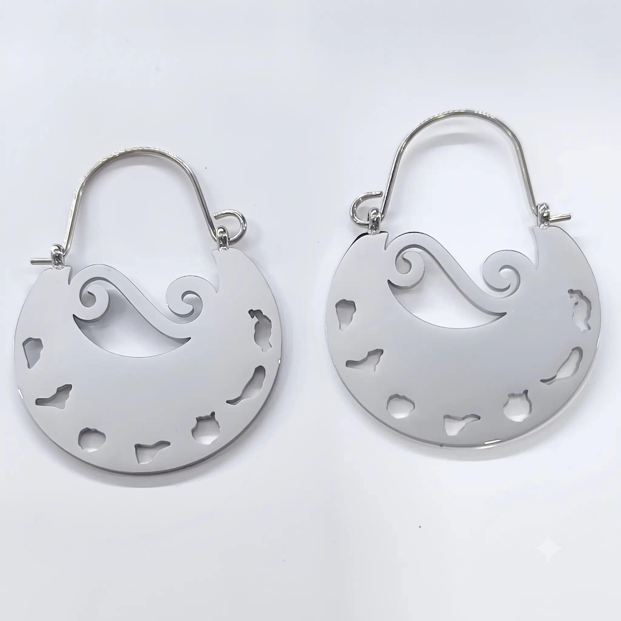 Argollas Canarias Espiral 7 Islas Talla L plateadas acero inoxidable