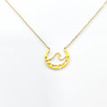Collar Ola con 7 Islas Canarias dorado
