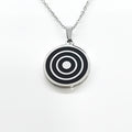 Collar Pintadera Círculos Concéntricos plateado - vista cercana