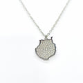 Collar Isla de Gran Canaria con brillantes - acabado plateado