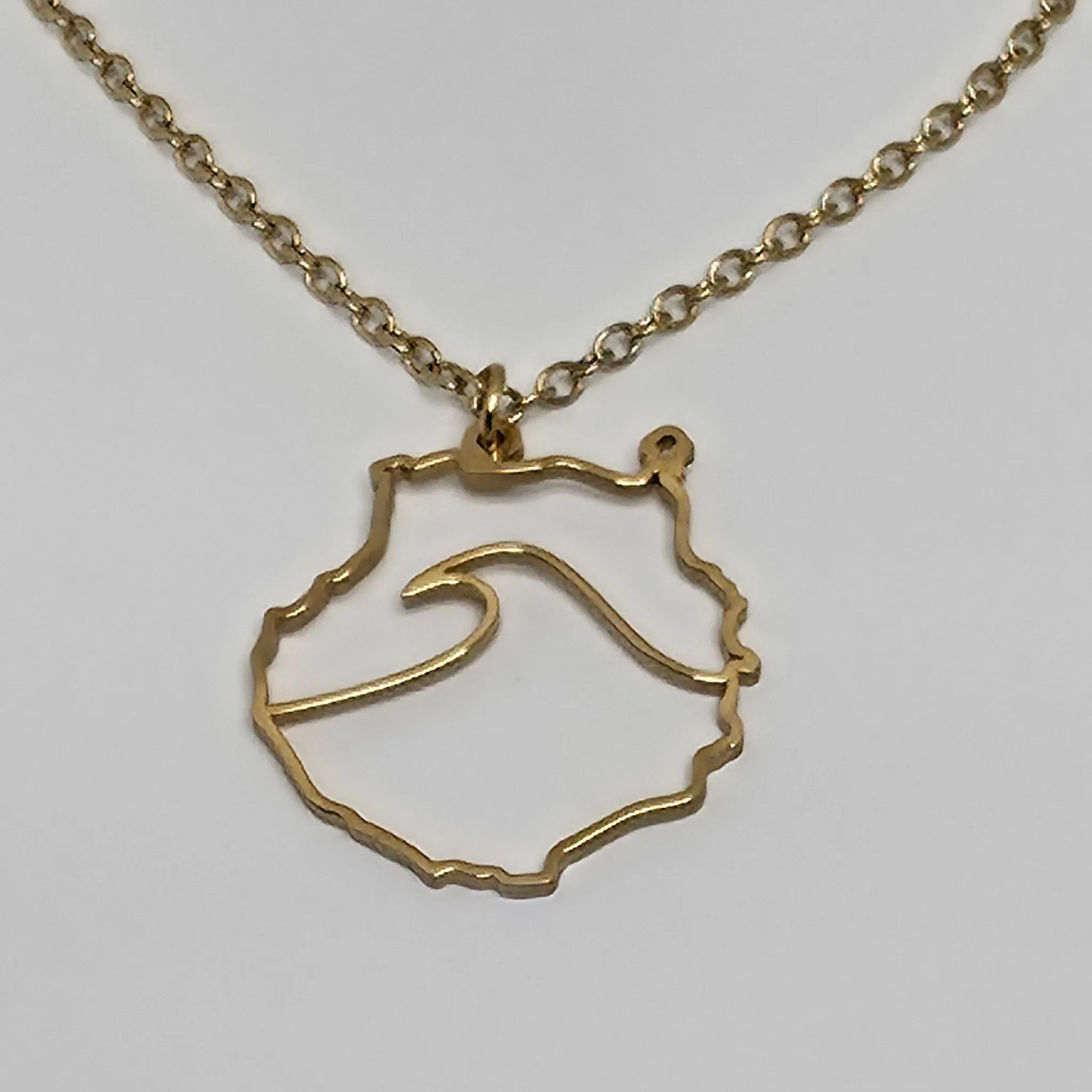 Collar Silueta Gran Canaria con Ola