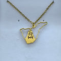 Collar de la Virgen de Candelaria de Tenerife en acero quirúrgico 316L, acabado dorado